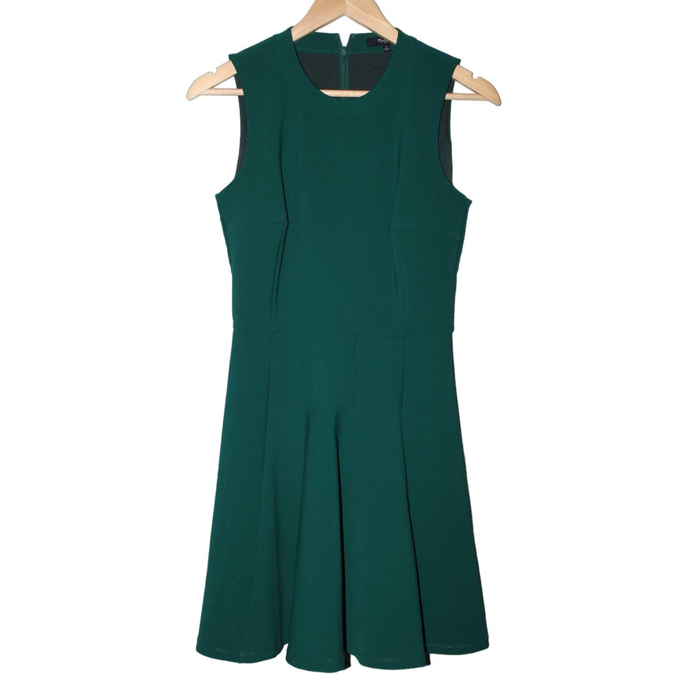 Women's Madewell Anywhere Fit & Flare Dress B1090 Green Formal Mini Dress Size 2